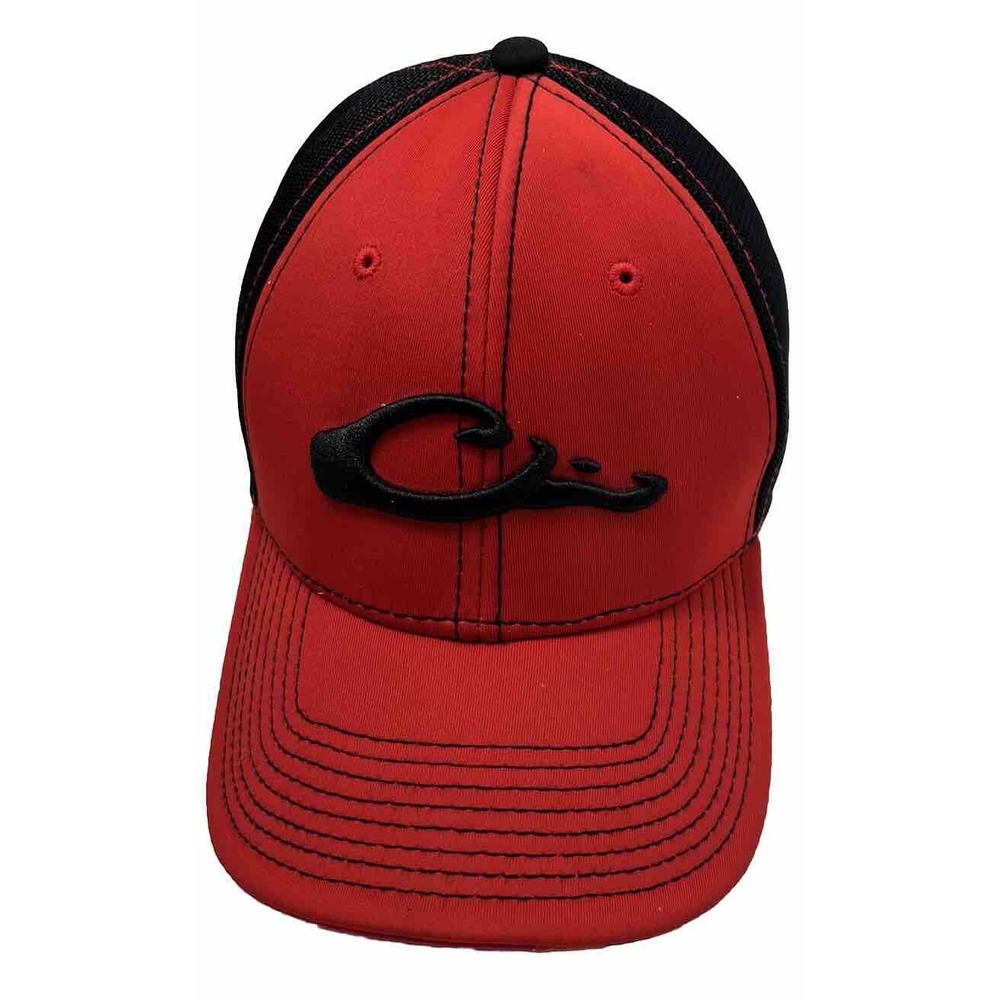 Drake Waterfowl Cap Hat Red Black Size M/L NWOT